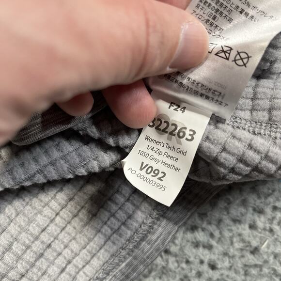 OUTDOOR RESEARCH 1/4 ZIP WOMENS MEDIUM GRAY HEATHERED TECH GRID FLEECE HIKING - Picture 6 of 10